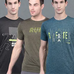 Force NXT Pack Of 3 Graphic Printed Anti-Viral Anti-Odour Cool Training T-shirts-image-16