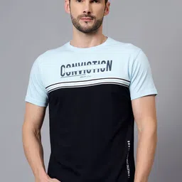 Cantabil Men Colourblocked Applique T-shirt-image-72