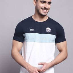 Cantabil Colourblocked Typography Printed Polo Collar Cotton T-shirt-picture-17