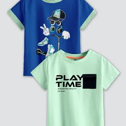 CODEZ Boys 2 Printed Cotton T-shirts-44