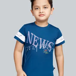3PIN Boys Typography Printed Round Neck Short Sleeves Cotton T-shirt-image-54