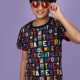 V-Mart Boys Printed Round Neck Short Sleeves Cotton T-shirt-picture-48