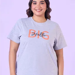 Big Hello - The Plus Life   Typography Printed Round Neck Cotton T-shirt-picture-17