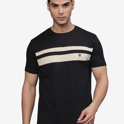 t-base Men Striped Applique T-shirt-image-63