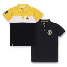 3PIN Boys Pack of 2 Polo Collar Cotton T-shirts-image-52