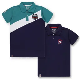 3PIN Boys Pack of 2 Polo Collar Cotton T-shirts-image-8