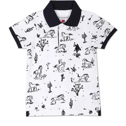 U.S. Polo Assn. Kids Boys Conversational Printed Polo Collar Pure Cotton T-shirt-picture-12