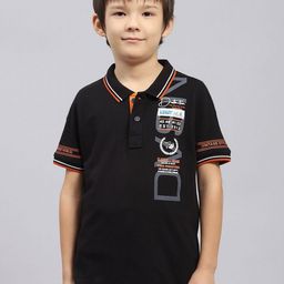Monte Carlo Boys Typography Printed Polo Collar Cotton T-shirt-image-91