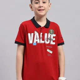 Monte Carlo Boys Typography Printed Polo Collar T-shirt-image-84