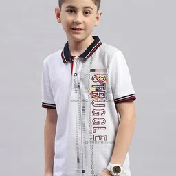 Monte Carlo Boys Typography Printed Polo Collar Cotton T-shirt-image-94