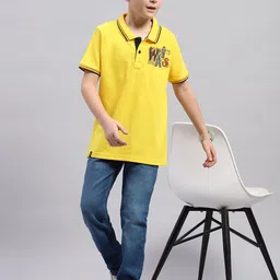 Monte Carlo Boys Typography Printed Polo Collar Cotton Casual T-shirt-image-92