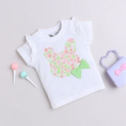 Yellow Apple Girls Printed Round Neck Short Sleeves Regular Fit T-shirt-image-59
