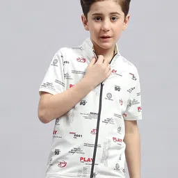 Monte Carlo Boys Printed Round Neck Cotton T shirt With Jacket-picture-14