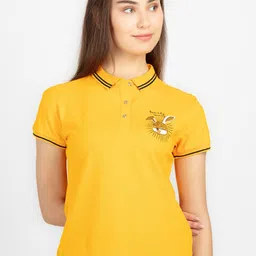 Status Quo Printed Polo Collar Short Sleeves Cotton T-shirt-image-49