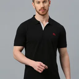 Klub Fox Men Mandarin Collar Applique T-shirt-image-2