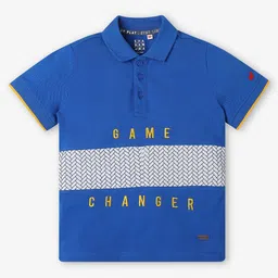 Ed-a-Mamma Boys Printed Polo Collar Bio Finish Applique T-shirt-image-83
