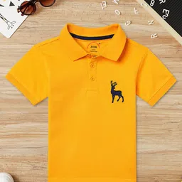 ZION Boys Polo Collar Bio Finish Regular Fit Cotton T-shirt-picture-57