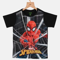 YK Marvel Boys Black Avengers Spiderman Print T-shirt-image-84