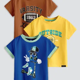CODEZ Boys 3 Printed Applique T-shirt-image-74