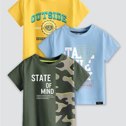 CODEZ Boys 3 Printed Applique T-shirt-image-70