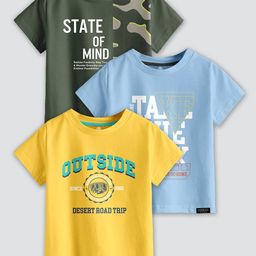CODEZ Boys 3 Printed Applique T-shirt-image-74