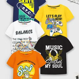 YK X Trampoline Boys 5 Printed Applique T-shirt-image-99