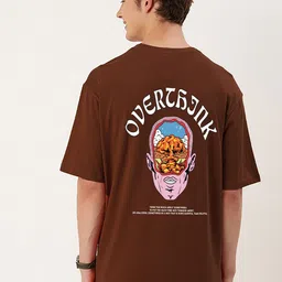 MISCHIEF MONKEY Printed Round Neck Oversized T-shirt-image-49