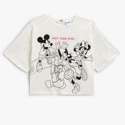 Koton Girls Mickey Mouse Graphic Printed Pure Cotton Casual T-shirt-image-26
