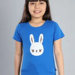 3PIN Girls Printed Round Neck Applique T-shirt-image-58