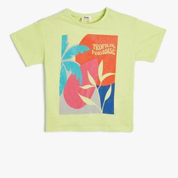 Koton Girls Printed Round Neck Short Sleeves Cotton T-shirt-image-76