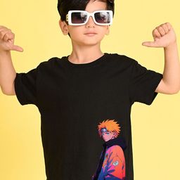 NUSYL Boys Naruto Graphic Printed Round Neck Oversized T-shirt-33