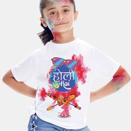 BONKIDS Girls White Printed T-shirt-image-27