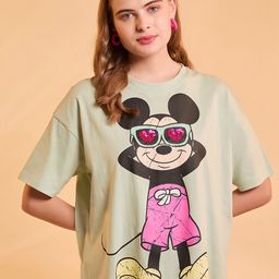 Kazo Graphic Printed Drop-Shoulder Sleeves Disney T-shirt-image-39