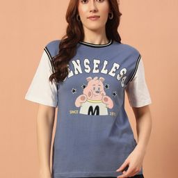 The Dry State Women Typography Printed Round Neck Cotton Relaxed Fit T-shirt-image-74
