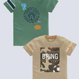 BAESD Boys Pack Of 2 Typography Printed Pure Cotton T-shirt-picture-9