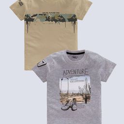 BAESD Boys Pack Of 2 Printed Pure Cotton T-shirt-image-85