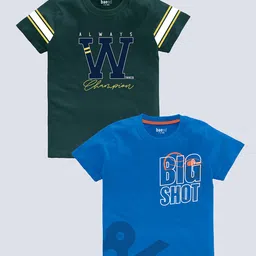 BAESD Boys Pack Of 2 Typography Printed Pure Cotton T-shirt-picture-17