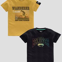 BAESD Boys Pack Of 2 Printed Pure Cotton T-shirts-image-83