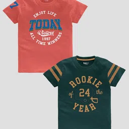 BAESD Boys Pack Of 2 Printed Pure Cotton T-shirts-image-90