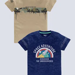 BAESD Boys Pack Of 2 Printed Round Neck Cotton T-shirts-picture-2