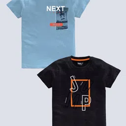BAESD Boys Pack Of 2 Typography Printed Pure Cotton T-shirt-picture-7