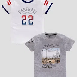 BAESD Boys Pack Of 2 Typography Printed Pure Cotton Casual T-shirt-picture-15