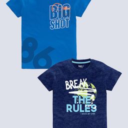 BAESD Boys Pack Of 2 Typography Printed Pure Cotton T-shirt-image-98