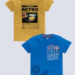 BAESD Boys Pack Of 2 Typography Printed Pure Cotton T-shirt-image-94