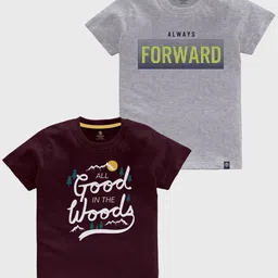 CODEZ Boys Pack Of 2 Typography Printed Cotton T-shirt-picture-32