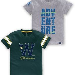CODEZ Boys Pack Of 2 Typography Printed Round Neck Cotton T-shirt-image-54