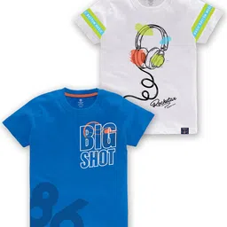 CODEZ Boys Pack Of 2 Typography Printed Round Neck Cotton T-shirt-image-45
