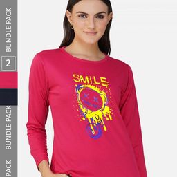 CHOZI Pack Of 2 Graphic Printed Cotton T-shirt-picture-48