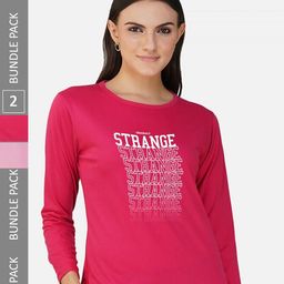 CHOZI Pack Of 2 Typography Printed Round Neck Cotton T-shirt-picture-40