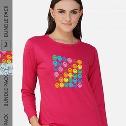 CHOZI Pack Of 2 Graphic Printed Cotton T-shirt-picture-26